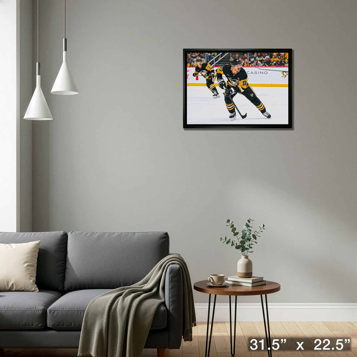 Sidney Crosby 20x29 Framed Canvas Pittsburgh Penguins – Detail – Frameworth