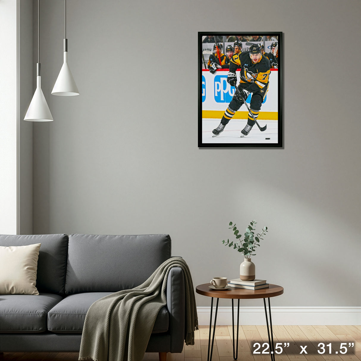 Evgeni Malkin 20x29 Framed Canvas Pittsburgh Penguins – Detail – Frameworth