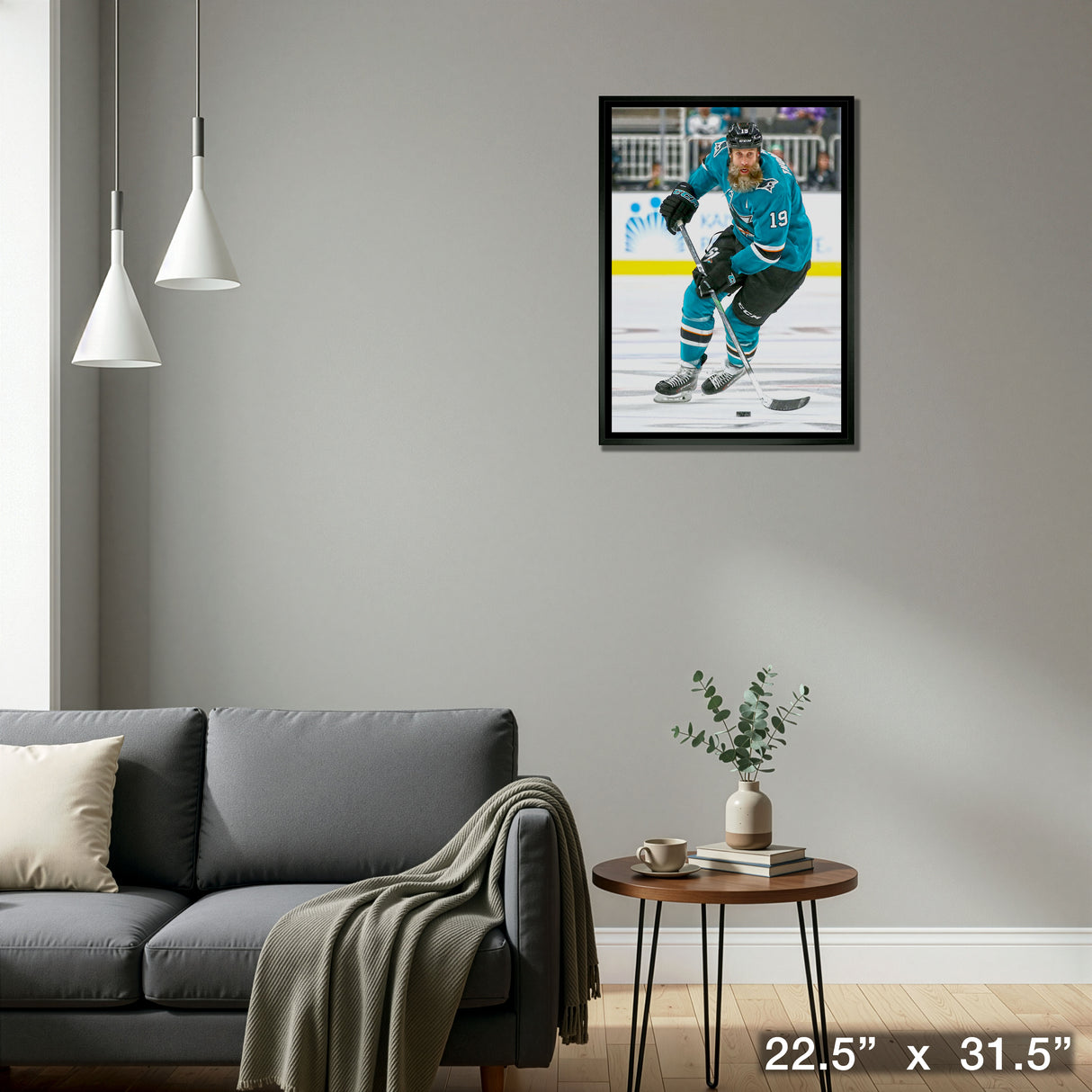 Joe Thornton 20x29 Framed Canvas San Jose Sharks – Detail – Frameworth
