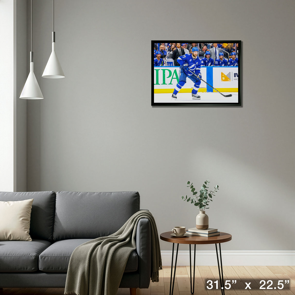 Victor Hedman 20x29 Framed Canvas Tampa Bay Lightning – Detail – Frameworth
