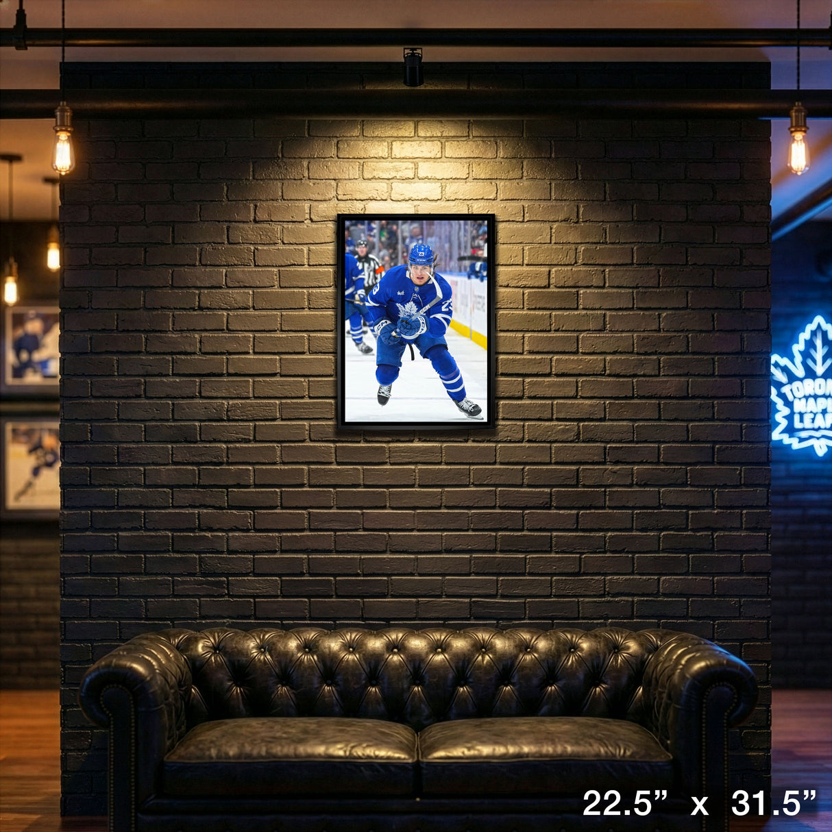 Matthew Knies 20x29 Framed Canvas Toronto Maple Leafs – View 4 – Frameworth