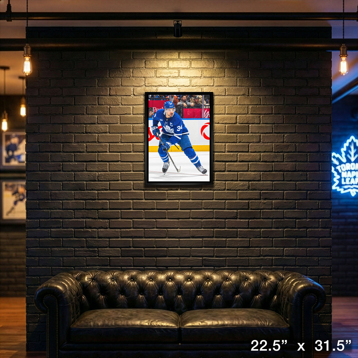Auston Matthews 20x29 Framed Canvas Toronto Maple Leafs – View 4 – Frameworth