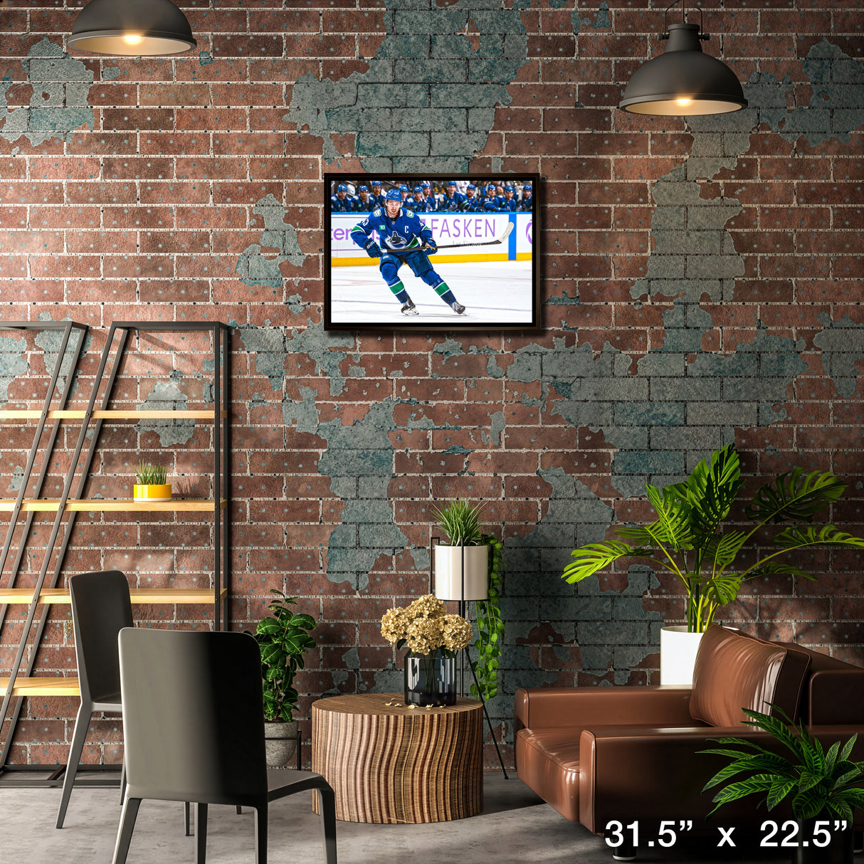 Quinn Hughes 20x29 Framed Canvas Vancouver Canucks – Lifestyle – Frameworth