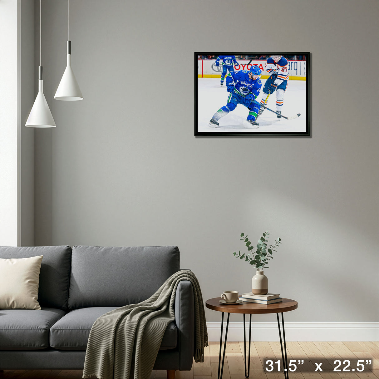 Henrik Sedin 20x29 Framed Canvas Vancouver Canucks – Detail – Frameworth