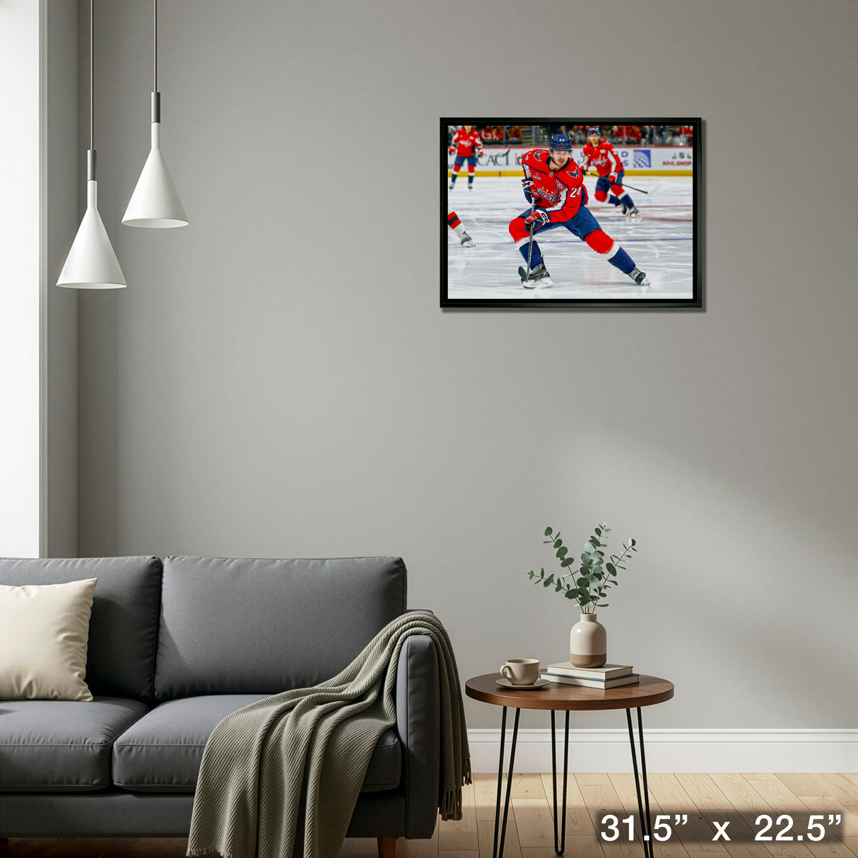 Connor McMichael 20x29 Framed Canvas Washington Capitals – Detail – Frameworth