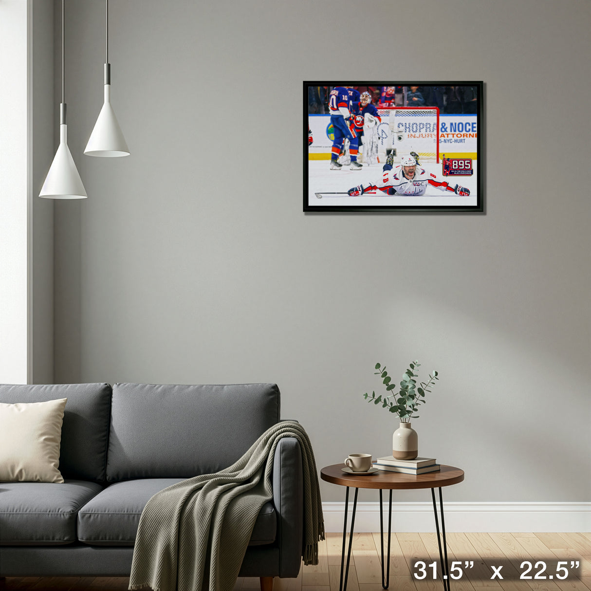 Alexander Ovechkin 20x29 Framed Canvas 895 Goals Celebration Washington Capitals – Detail – Frameworth
