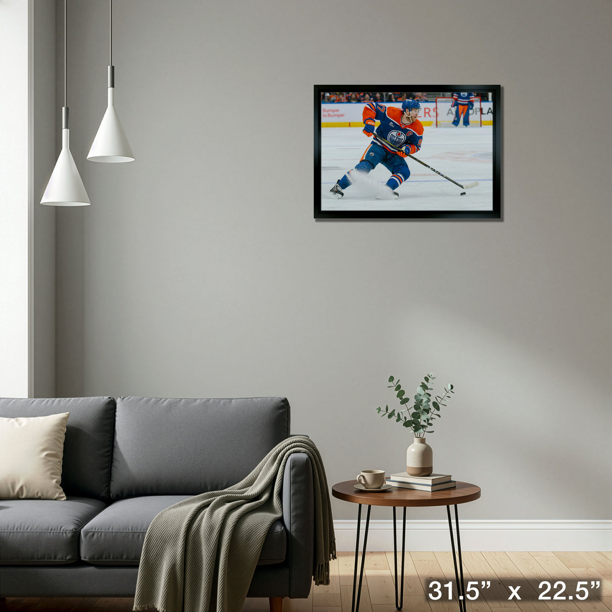 Connor McDavid 20x29 Framed Canvas Oilers 2025 Playoffs – Detail – Frameworth