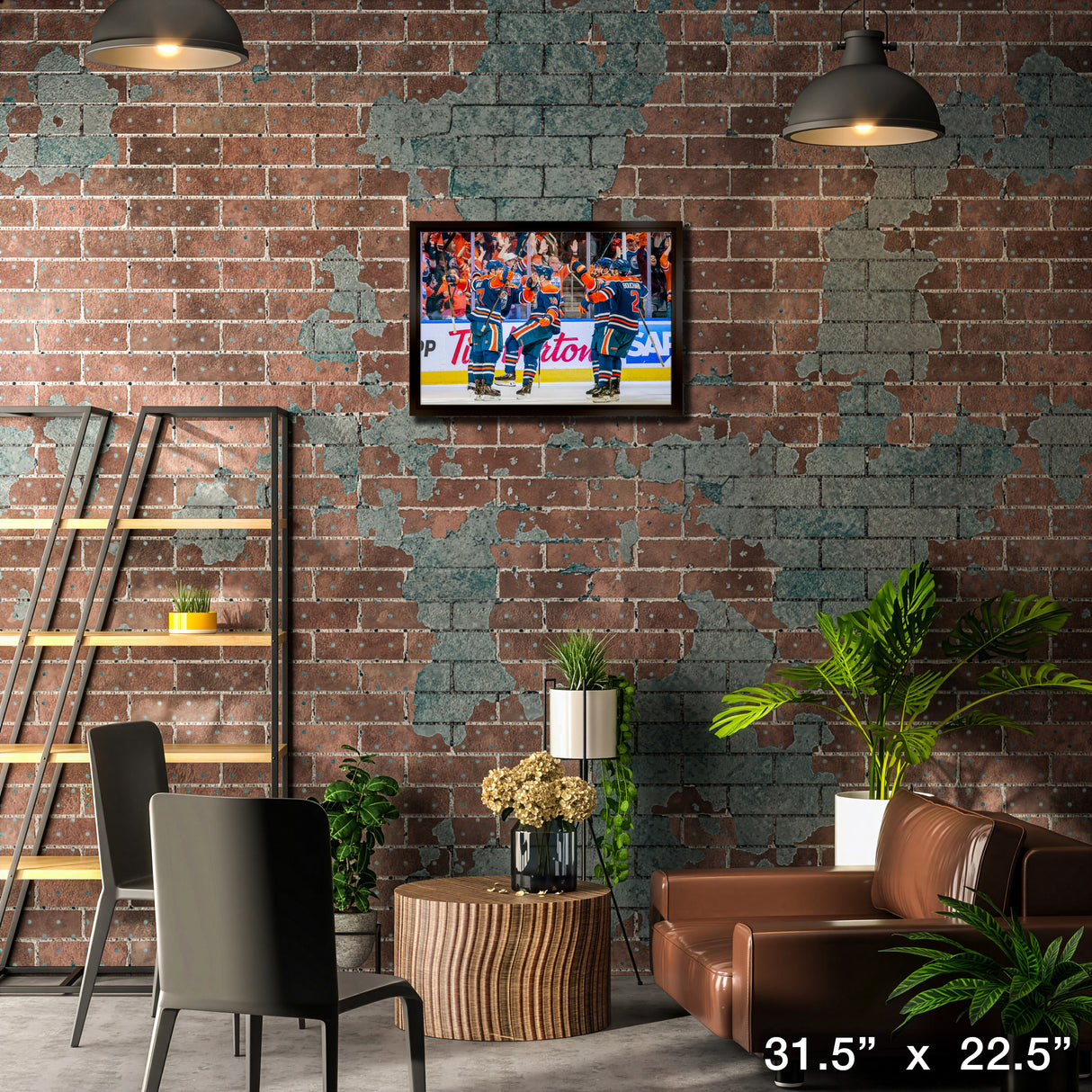 2025 Oilers Celebration 20x29 Framed Canvas 2025 Playoffs – Lifestyle – Frameworth