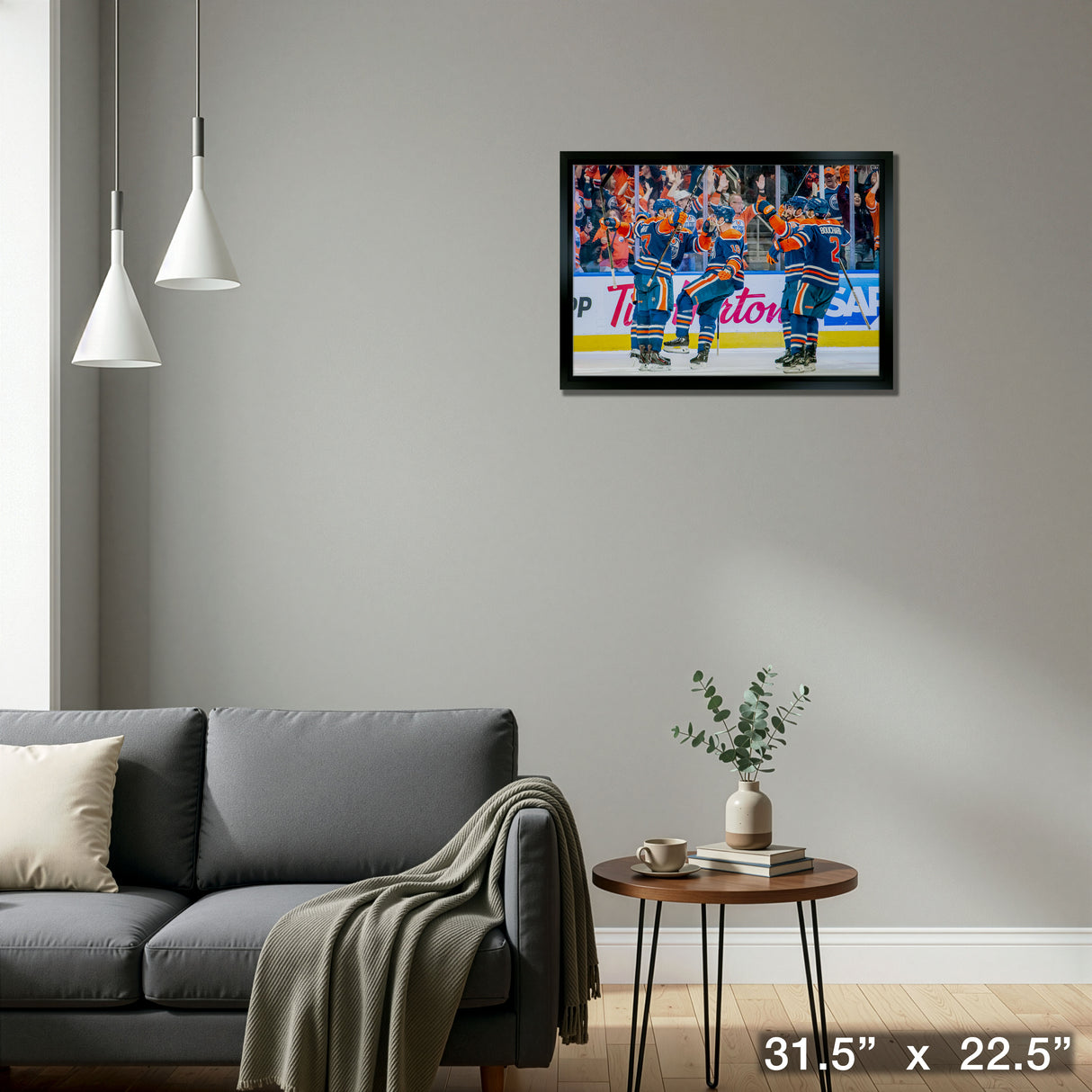 2025 Oilers Celebration 20x29 Framed Canvas 2025 Playoffs – Detail – Frameworth