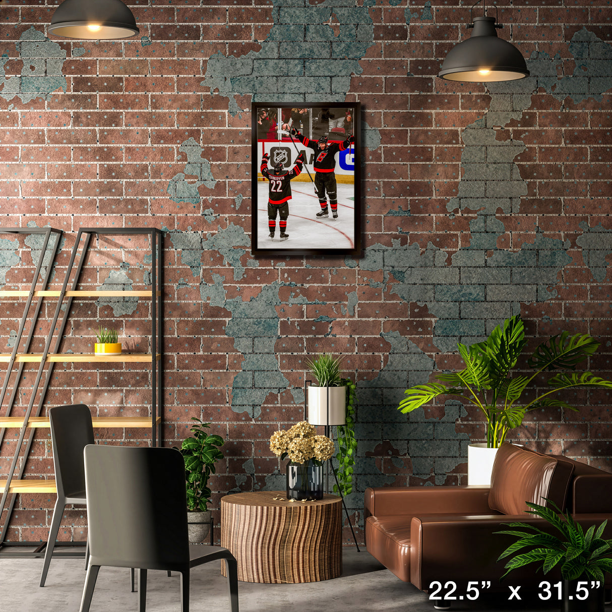 Logan Stankoven & Jordan Staal 20x29 Framed Canvas Hurricanes 2025 Playoffs – Lifestyle – Frameworth