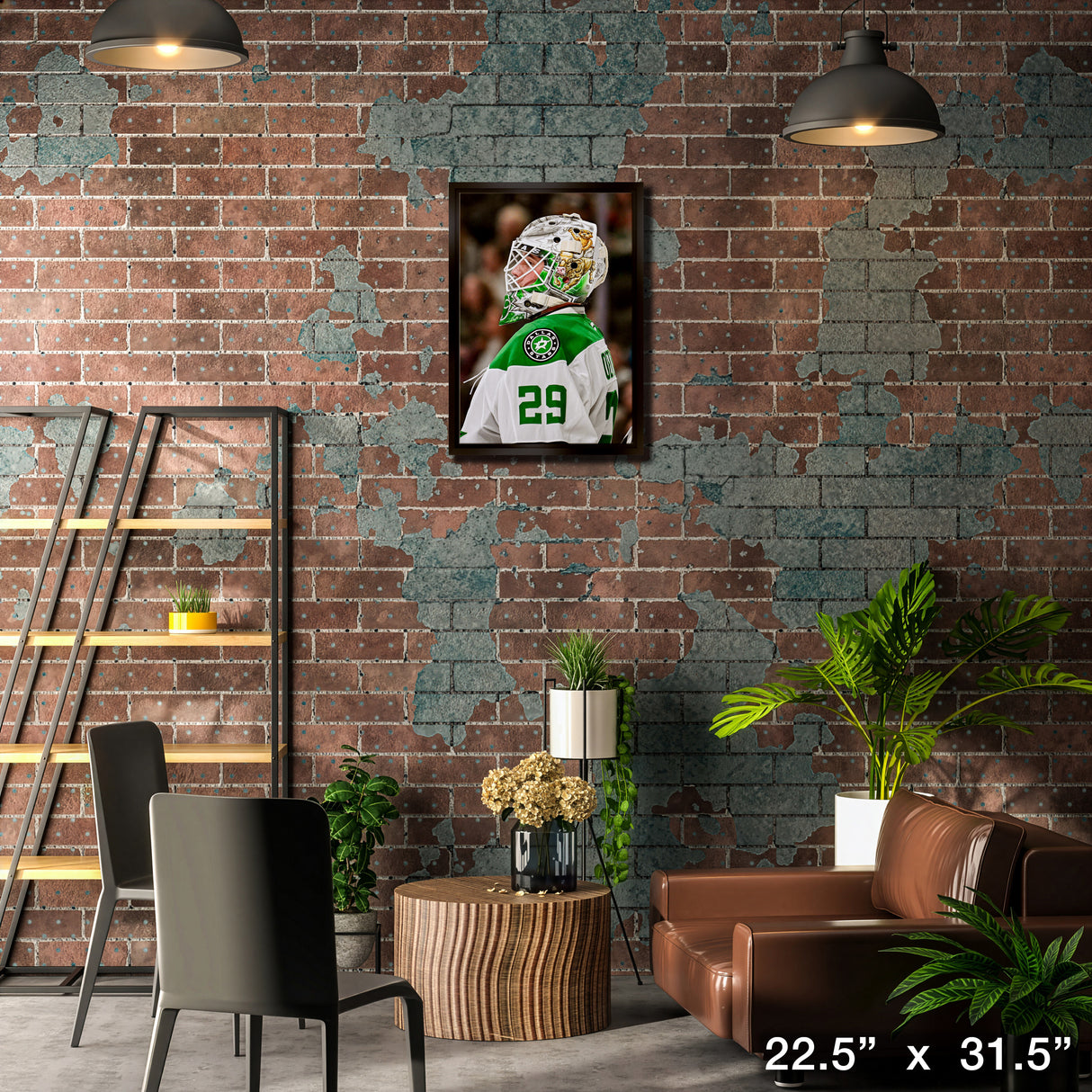Jake Oettinger 20x29 Framed Canvas Stars 2025 Playoffs – Lifestyle – Frameworth