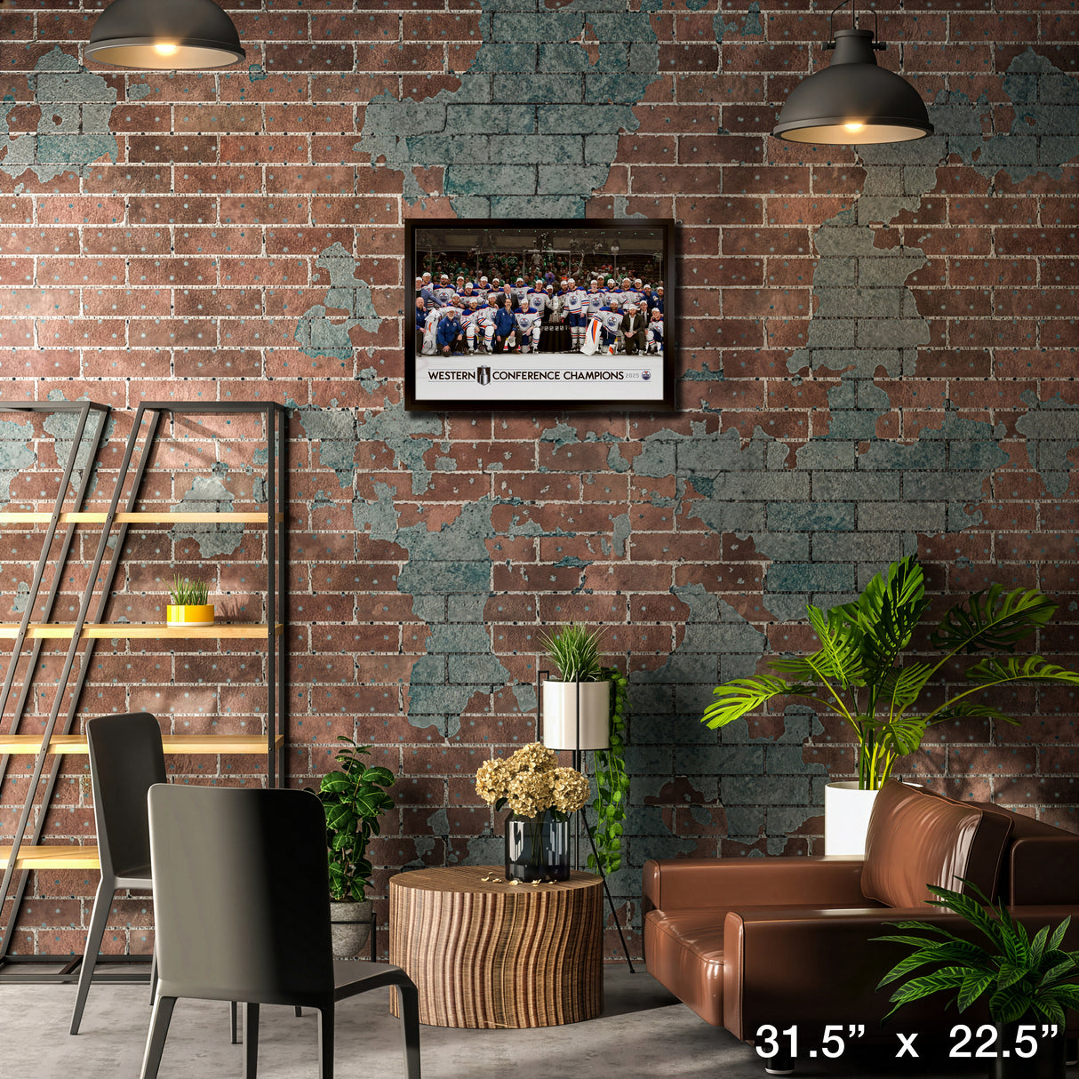 Edmonton Oilers 20x29 Framed Canavs 2025 Conference Champions – Lifestyle – Frameworth