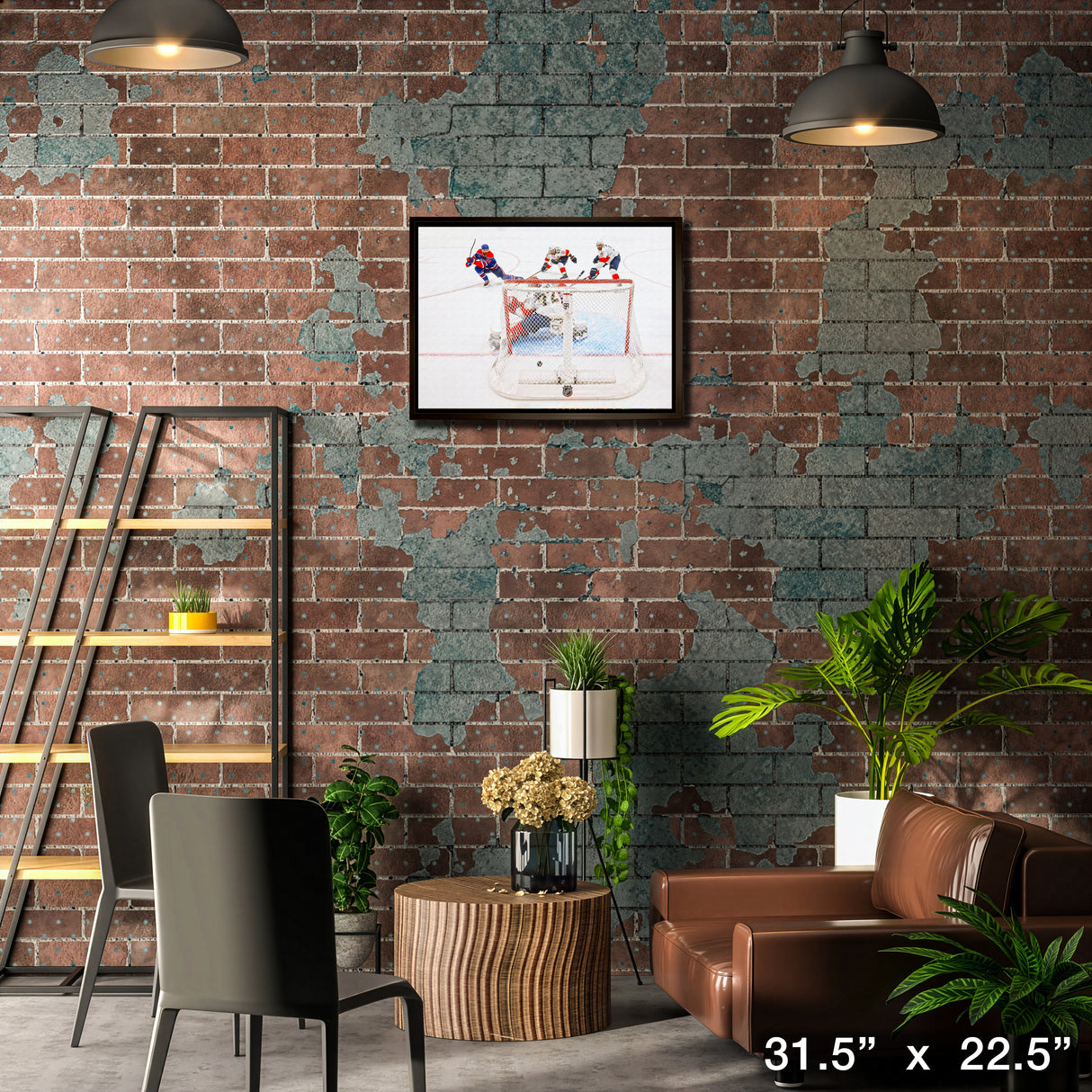 Leon Draisaitl 20x29 Framed Canvas Oilers 2025 SCF OT Winning Goal Shot -H – Lifestyle – Frameworth