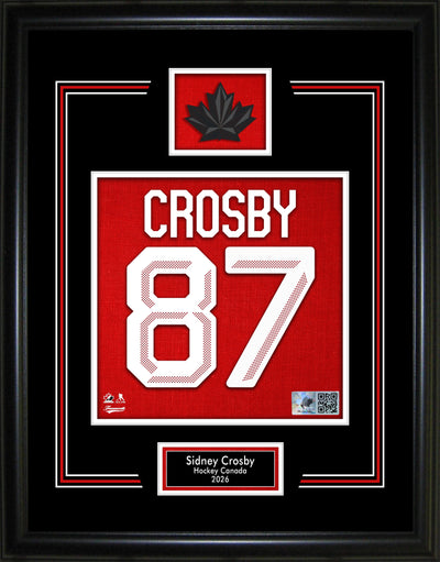Sidney Crosby Jersey Number Framed 16x20 Hockey Canada 2026
