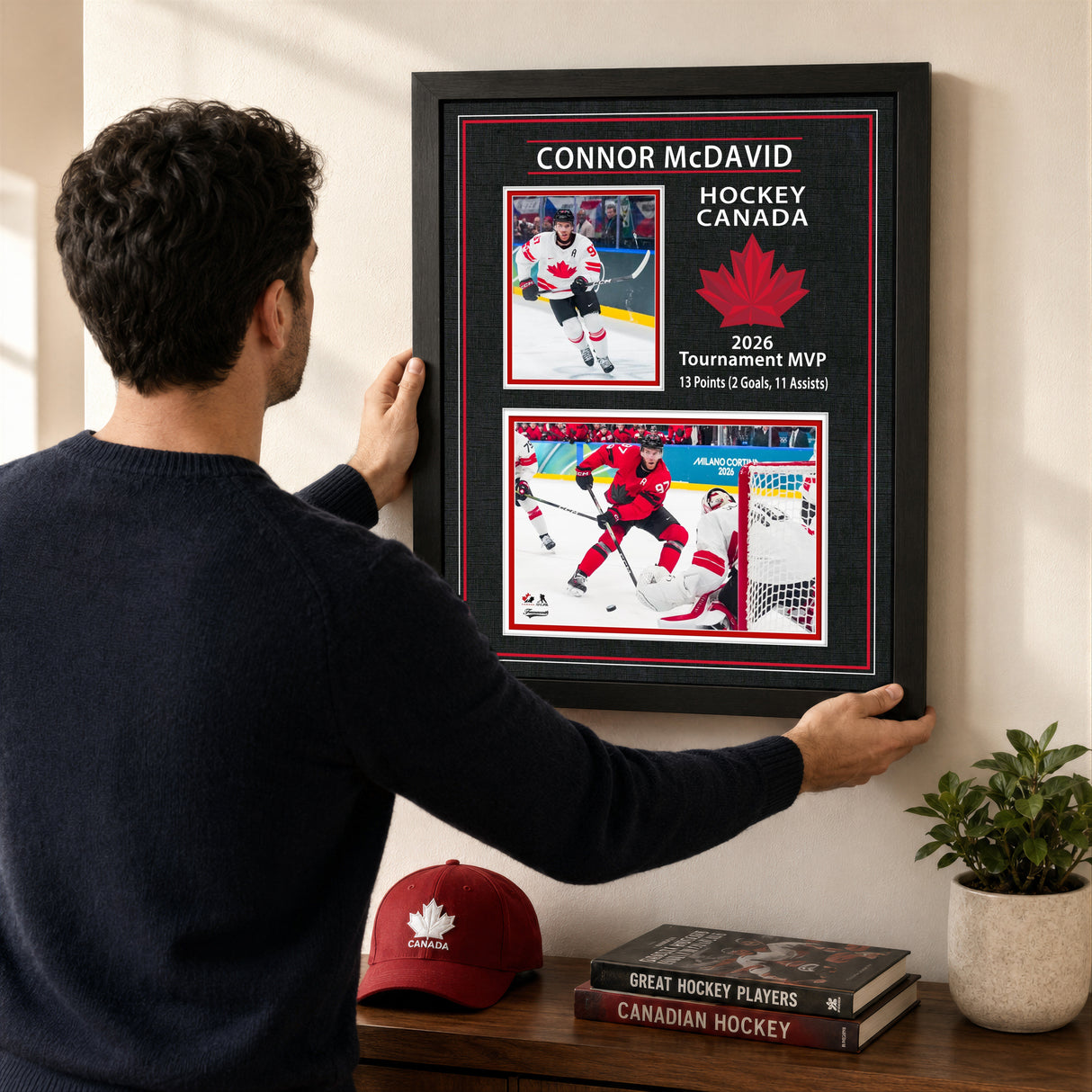 Connor McDavid 16x20 Framed Print Hockey Canada 2026 Tournament MVP Collage - lifestyle 1