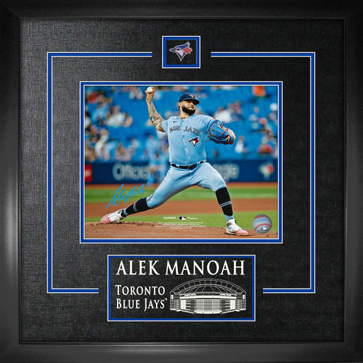 Alek Manoah Signed Framed 8x10 Pitching Front View Photo - Frameworth Sports Canada 