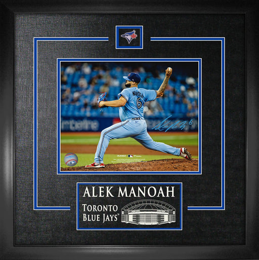 Alek Manoah Signed Framed 8x10 Pitching Back View Photo - Frameworth Sports Canada 