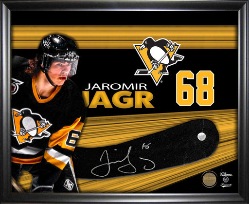 Jaromir Jagr Signed Framed Pittsburgh Penguins Stickblade - Frameworth Sports Canada 