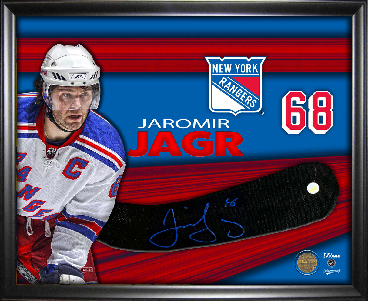 Jaromir Jagr Signed Framed New York Rangers Stickblade