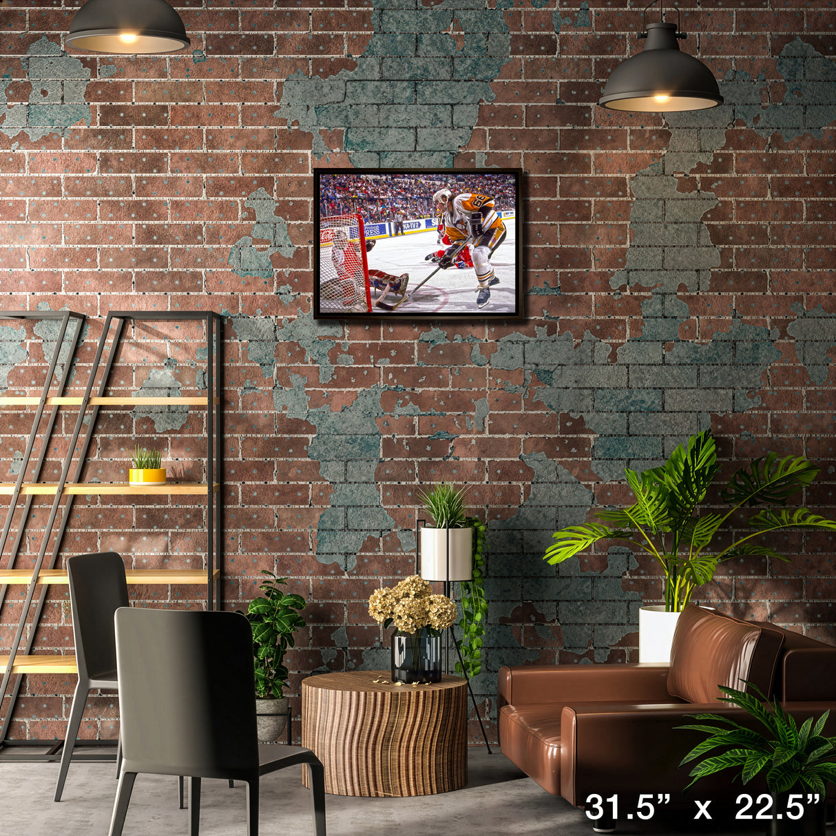 Mario Lemieux 20x29 Canvas Framed Penguins vs Capitals-H – Lifestyle – Frameworth