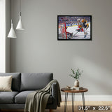 Mario Lemieux 20x29 Canvas Framed Penguins vs Capitals-H – Detail – Frameworth