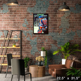 Wayne Gretzky Edmonton Oilers Framed 20x29 Jumping Over Bench Canvas – Lifestyle – Frameworth