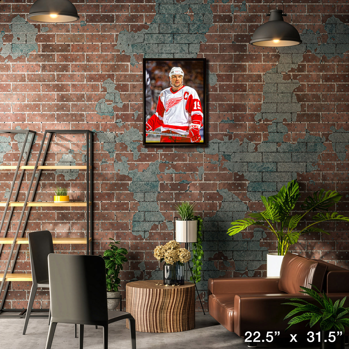 Steve Yzerman Detroit Red Wings Framed 20x29 The Stare Canvas – Lifestyle – Frameworth
