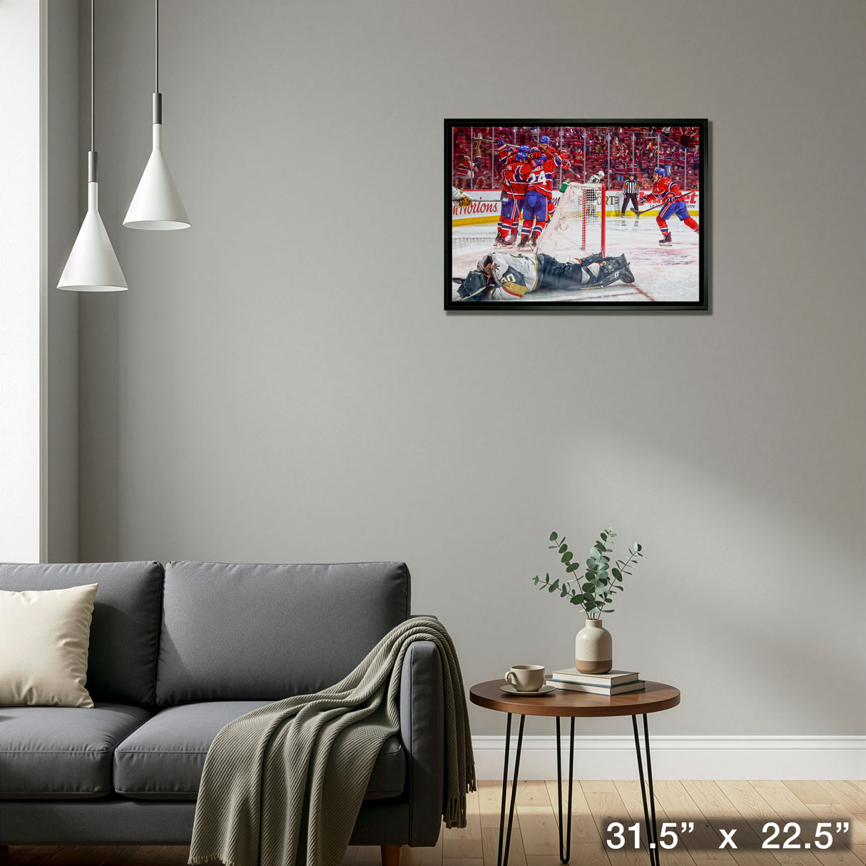 Montreal Canadiens Framed 20x29 Game-Winning Goal Canvas – Detail – Frameworth