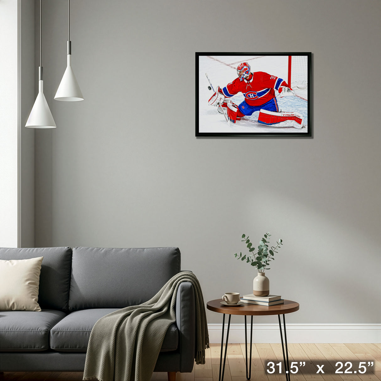 Carey Price Montreal Canadiens Framed 20x29 Blocker Save Canvas – Detail – Frameworth