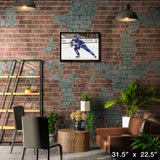 Auston Matthews Toronto Maple Leafs Framed 20x29 Hustling Spotlight Canvas – Lifestyle – Frameworth