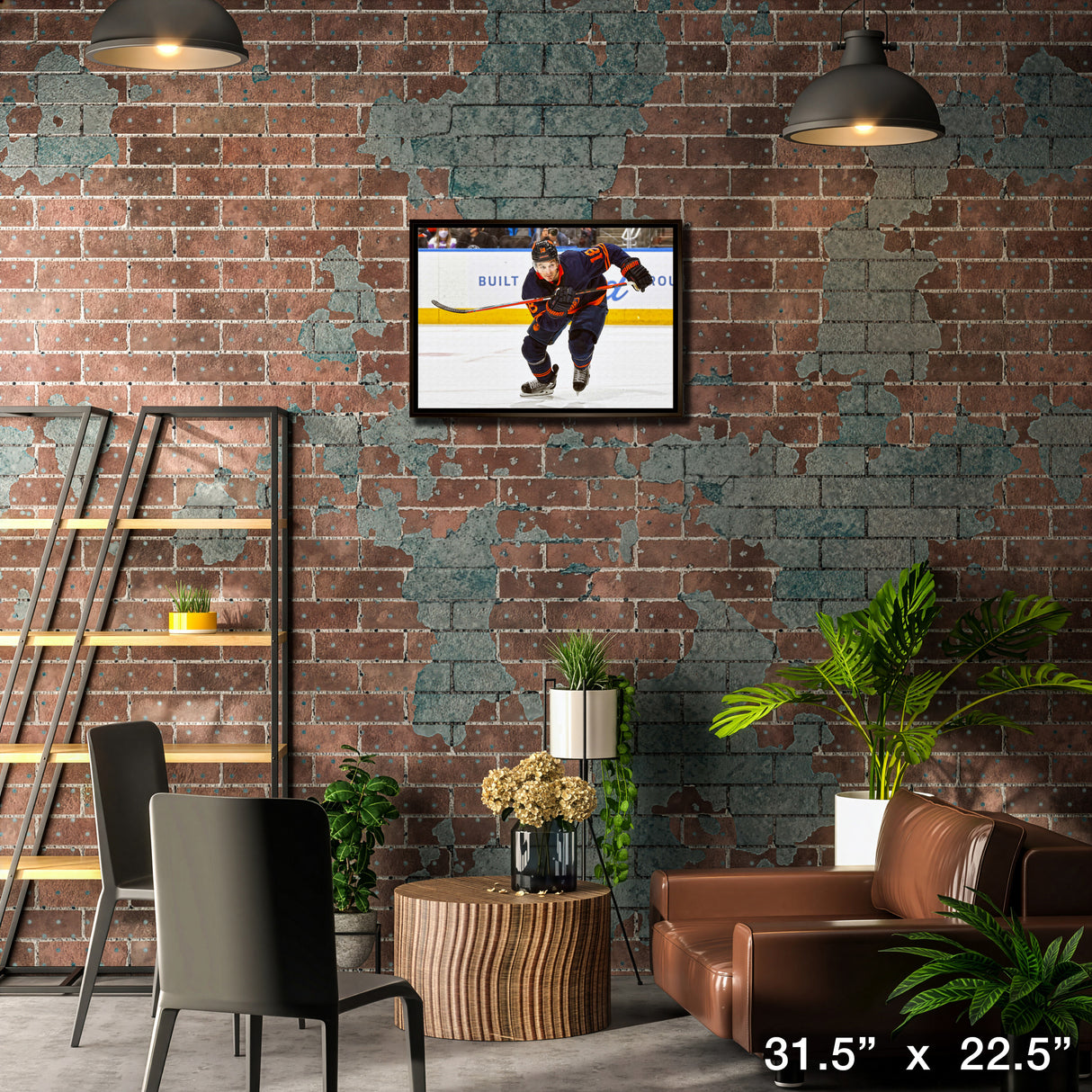 Zach Hyman 20x29 Framed Canvas Oilers Action-H – Lifestyle – Frameworth