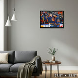 Connor McDavid and Darnell Nurse 20x29 Framed Canvas Oilers Celebration-H – Detail – Frameworth