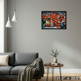 Calgary Flames 20x29 Framed Canvas 1989 Cup Celebration – Detail – Frameworth