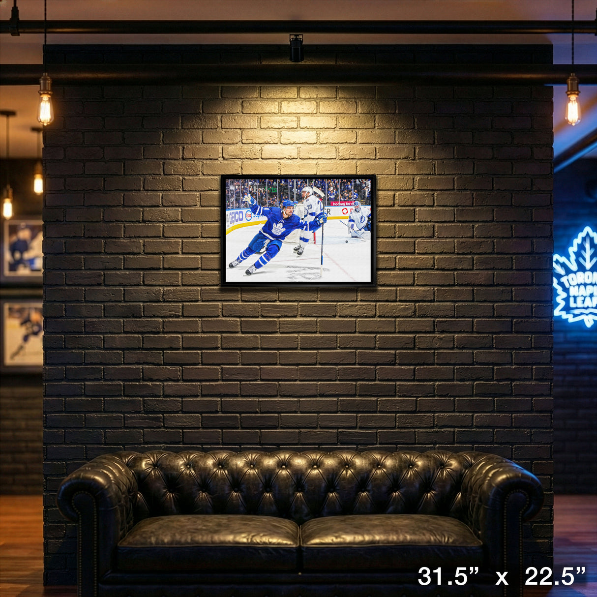 Auston Matthews Toronto Maple Leafs Framed 20x29 Celebration Canvas – View 4 – Frameworth