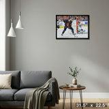 Connor McDavid Edmonton Oilers Framed 20x29 Canvas vs Los Angeles Kings – Detail – Frameworth