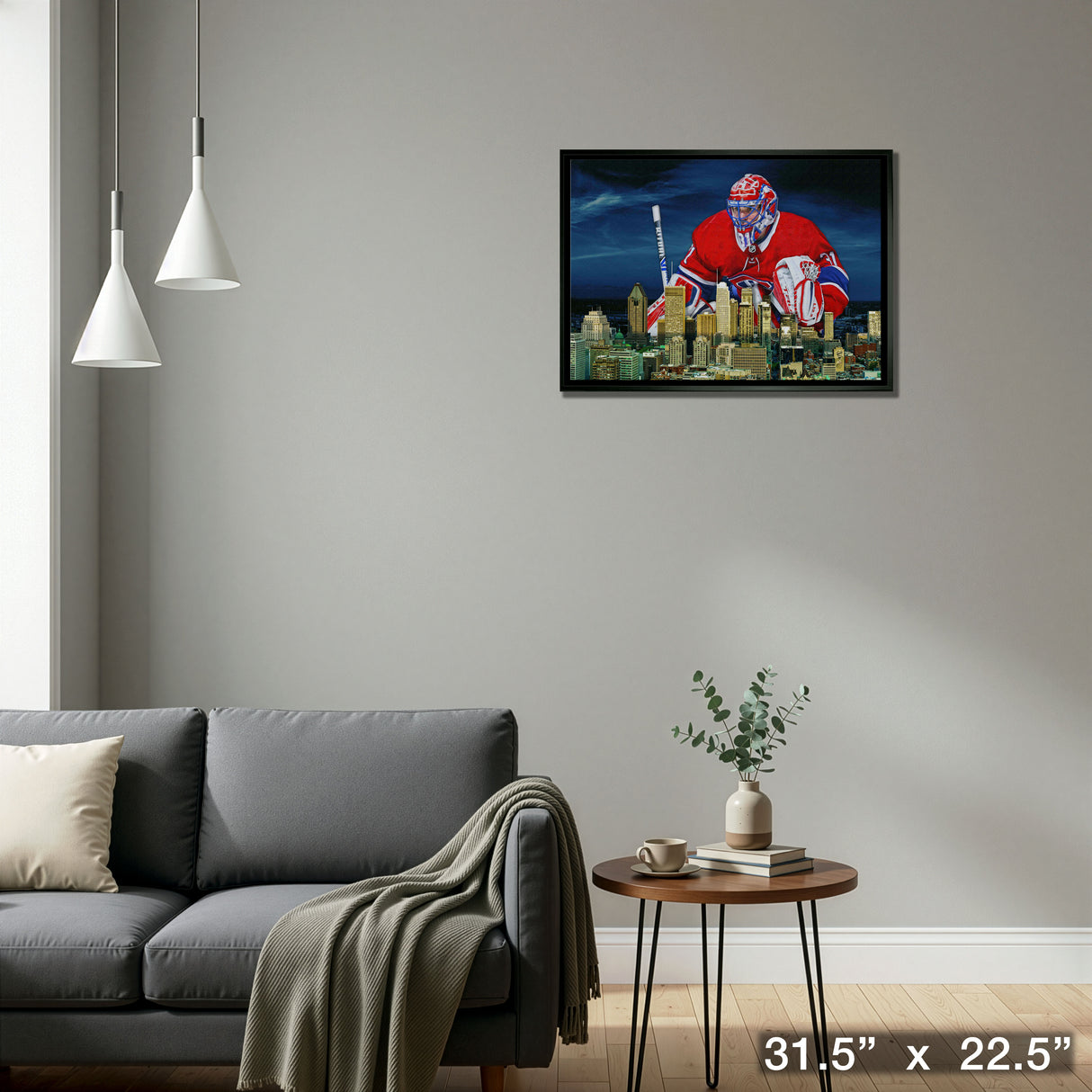 Carey Price 20x29 Framed Canvas Canadiens Skyline – Detail – Frameworth