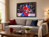 Lane Hutson 20x29 Canvas Framed Montreal Canadiens 2026 NHL Playoffs Overtime Game Winning Goal Celebration - lifestyle 3