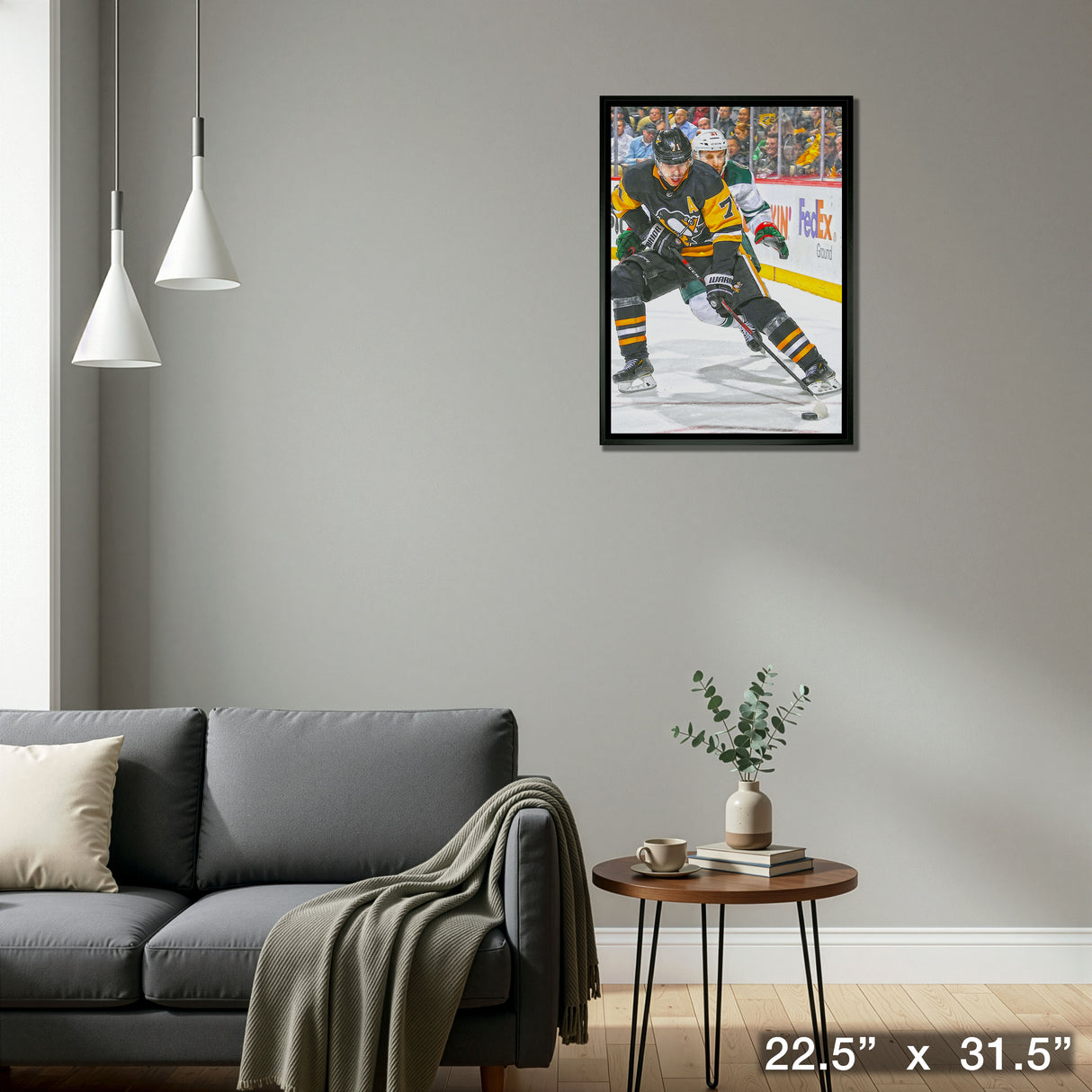 Evgeni Malkin Pittsburgh Penguins Framed 20x29 Skating with Puck Canvas – Detail – Frameworth