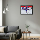 Nick Suzuki Montreal Canadiens Framed 20x29 Shooting Canvas – Detail – Frameworth