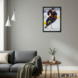Connor McDavid Edmonton Oilers Framed 20x29 Skating with Puck Canvas – Detail – Frameworth