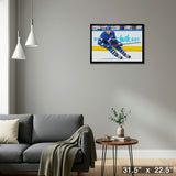 Auston Matthews Toronto Maple Leafs Framed 20x29 Skating Canvas – Detail – Frameworth