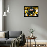Sidney Crosby Pittsburgh Penguins Framed 20x29 Face-Off Close-Up Canvas – Detail – Frameworth