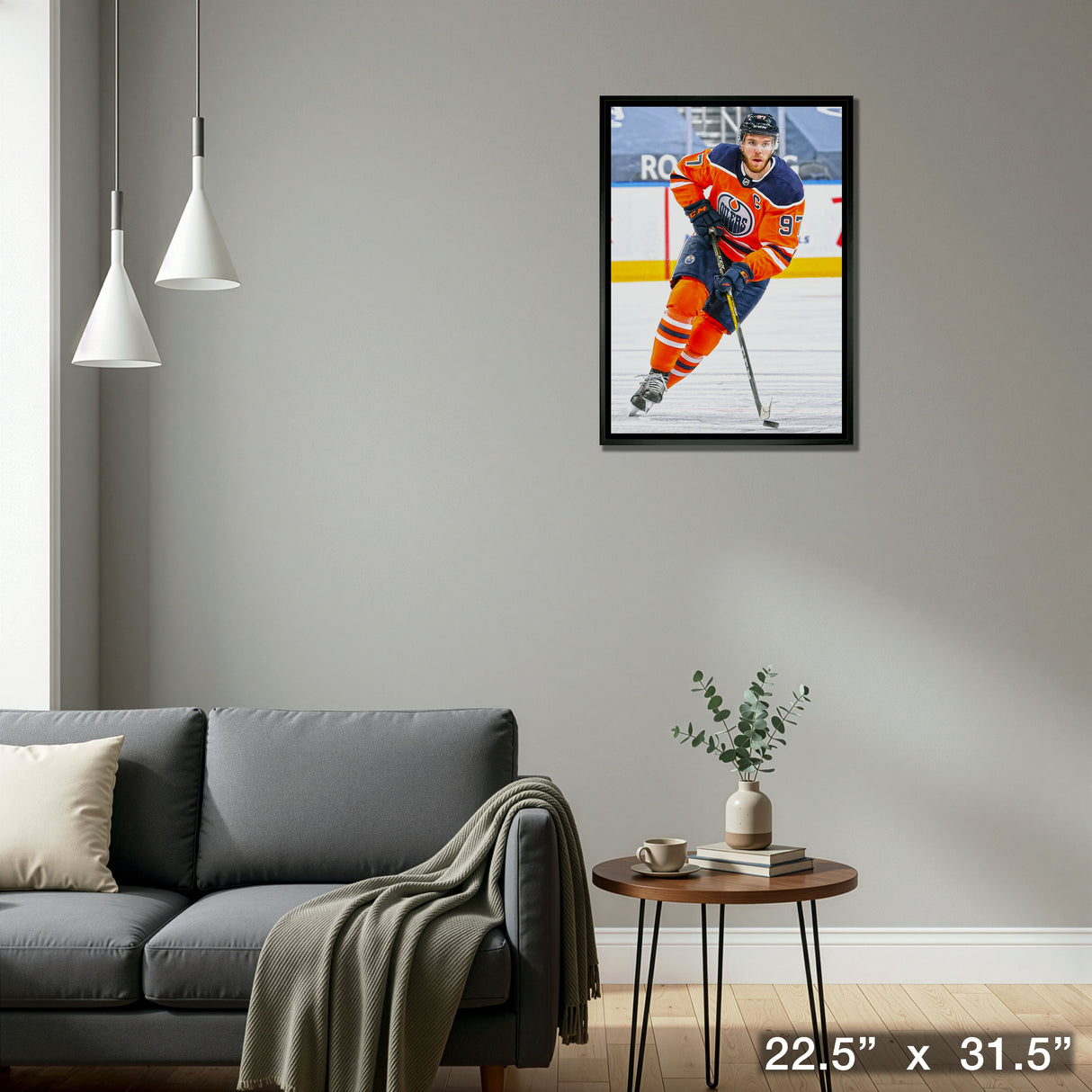 Connor McDavid Edmonton Oilers Framed 20x29 Skating Canvas – Detail – Frameworth