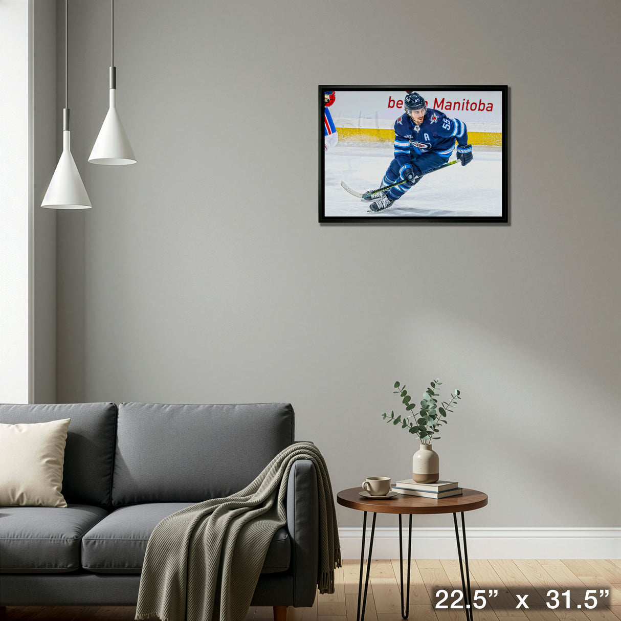Mark Scheifele Winnipeg Jets Framed 20x29 Skating Canvas – Detail – Frameworth