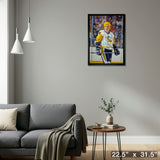 Mario Lemieux Pittsburgh Penguins Framed 20x29 Stare Canvas – Detail – Frameworth