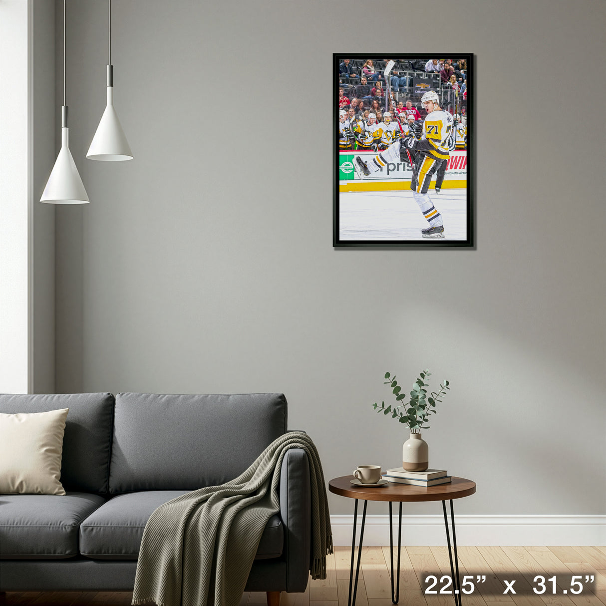 Evgeni Malkin Pittsburgh Penguins Framed 20x29 Goal Celebration Canvas – Detail – Frameworth