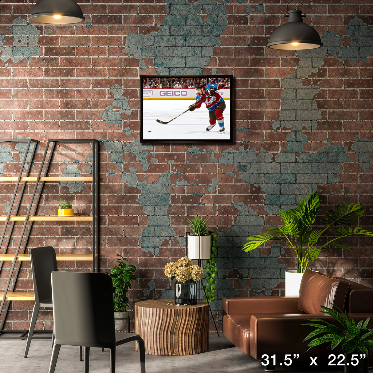Nathan MacKinnon Colorado Avalanche Framed 20x29 Shooting Canvas – Lifestyle – Frameworth