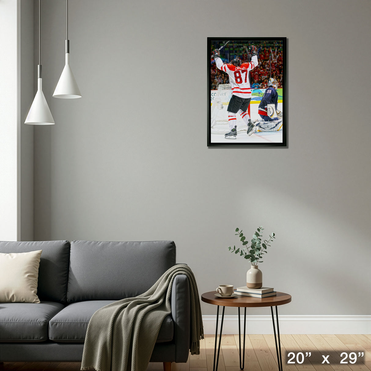 Sidney Crosby Team Canada Framed 20x29 Golden Goal Celebration Canvas – Detail – Frameworth