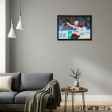 Nathan MacKinnon Colorado Avalanche Framed 20x29 Goal Celebration Canvas – Detail – Frameworth