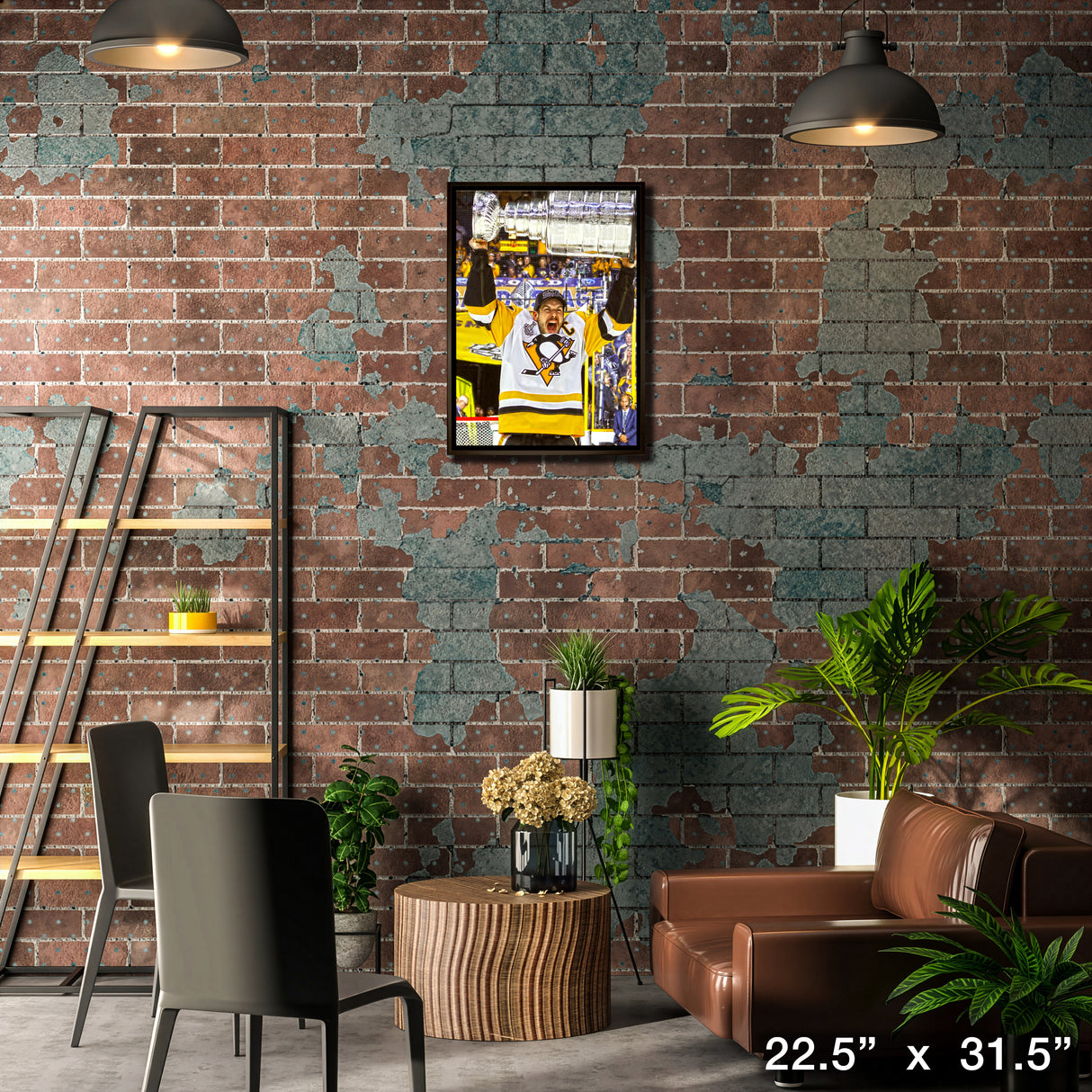 Sidney Crosby Pittsburgh Penguins Framed 20x29 Raising Stanley Cup Canvas – Lifestyle – Frameworth